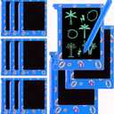 Nezyo 12 Pcs Kids Party Favors, Blue and Golden Rings LCD Writing Tablet for Kids 4.6'' Mini Erasable Reusable Drawing Pads Cartoon Theme Birthday Party Supplies Goodie Bags Stuffers End of Year Gifts