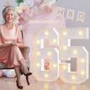 3FT Marquee Light Up Numbers 65th Birthday Decorations for Women Men, Large Marquee Numbers 65 Sixty-Five Years Olds Party Decor, Big Mosaic Numbers Anniversary Decorations