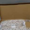 Happy Birthday Neon Sign 16 Inch Reusable Happy Birthday LED Light Up Sign with Dimmable ON/OFF Switch for Birthday Party Backdrop Decoration and Wall Decor and Birthday Gifts (White)