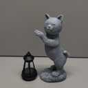 Solar Cat Garden Statues for Outdoor: Outside Sculpture Lantern Decor for Yard Lawn Porch Patio Balcony Decorations Gifts for Grandma Mom Women