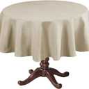 H.VERSAILTEX Linen Textured Table Cloths Round 70 Inch Premium Solid Tablecloth Spill-Proof Waterproof Table Cover for Dining Buffet Feature Extra Soft and Thick Fabric Wrinkle Free, Taupe