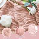 6PCS Table Runner Cheesecloth 10FT Dusty Pink Boho Gauze Cheese Cloth Rustic Sheer Table Runners for Wedding Bridal Baby Shower Party Decoration