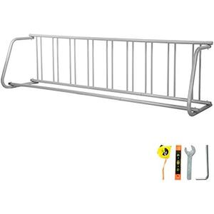 111" Length Floor Bike Rack, 9 Holders All-Steel Grid Bike Rack, Single-Side Storage Stand for Garages Streets Yards