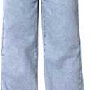 GORGLITTER Girl's Baggy Jeans Cute High Waisted Wide Leg Denim Pants with Pockets Light Wash, 12Y