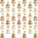 Brown Bear Birthday Party Decorations 8PCS Teddy Bear Garland banner Bear Baby Shower Supplies Bearly Wait Gender Reveal Hanging Cutout Garlands for Birthday Wedding Party Decor