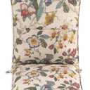 Set of 4 Outdoor Dining Chair Cushions, Comfort Patio Seating Cushions, 44 x21x4.5 inch, Single Welt and Zipper (Khaki Floral Essence), 4 Pack