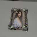 Vintage Photo Frame 4x6, Metal photo frame with European Floral Ornate Enamel Flower & Bronze Metal Design with HD Glass for Wedding Valentine's/Mother's Day Gifts