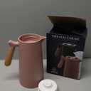 WOLFF - Thermal Coffee Carafe - Hot or Cold Drinks, Double Walled Insulated Vacuum Flask - Leakproof Coffee Dispenser with Wooden Handle, Thermos Bottle for Cold Beverages - Nude Pink, 34floz/1L