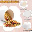100 PCS 85 oz Disposable Paper Popcorn Buckets with Paper Lids