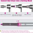 1.2 Inch/30MM Long Hair Curling Iron Barrels for Dyson Airwrap HS01 HS05 Attachment Parts Hair Tool, with Adaptor for Dyson Hair Dryer Converting to Airwrap Styler, 1 Pair