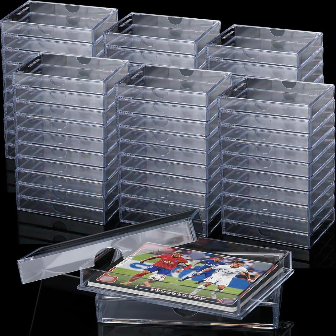 Zonon 24 Pieces Clear Deck Case, Card Organizer Compatible with MTG TCG Plastic Playing Card Case baseball Trading Deck Collection Box Holder for Game Cards Storage