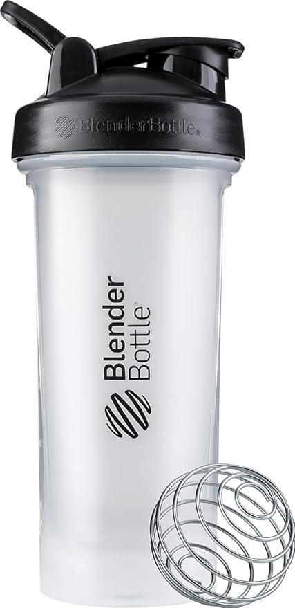BlenderBottle Classic V2 Shaker Bottle Perfect for Protein Shakes and Pre Workout, 28Ounce, Clear/Black