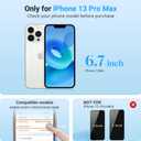Screen Replacement for iPhone 13 Pro Max, 6.7 Inch Full HD LCD and Touch Digitizer Assembly Includes Repair Tools, Waterproof Adhesive, and Tempered Glass Screen Protector