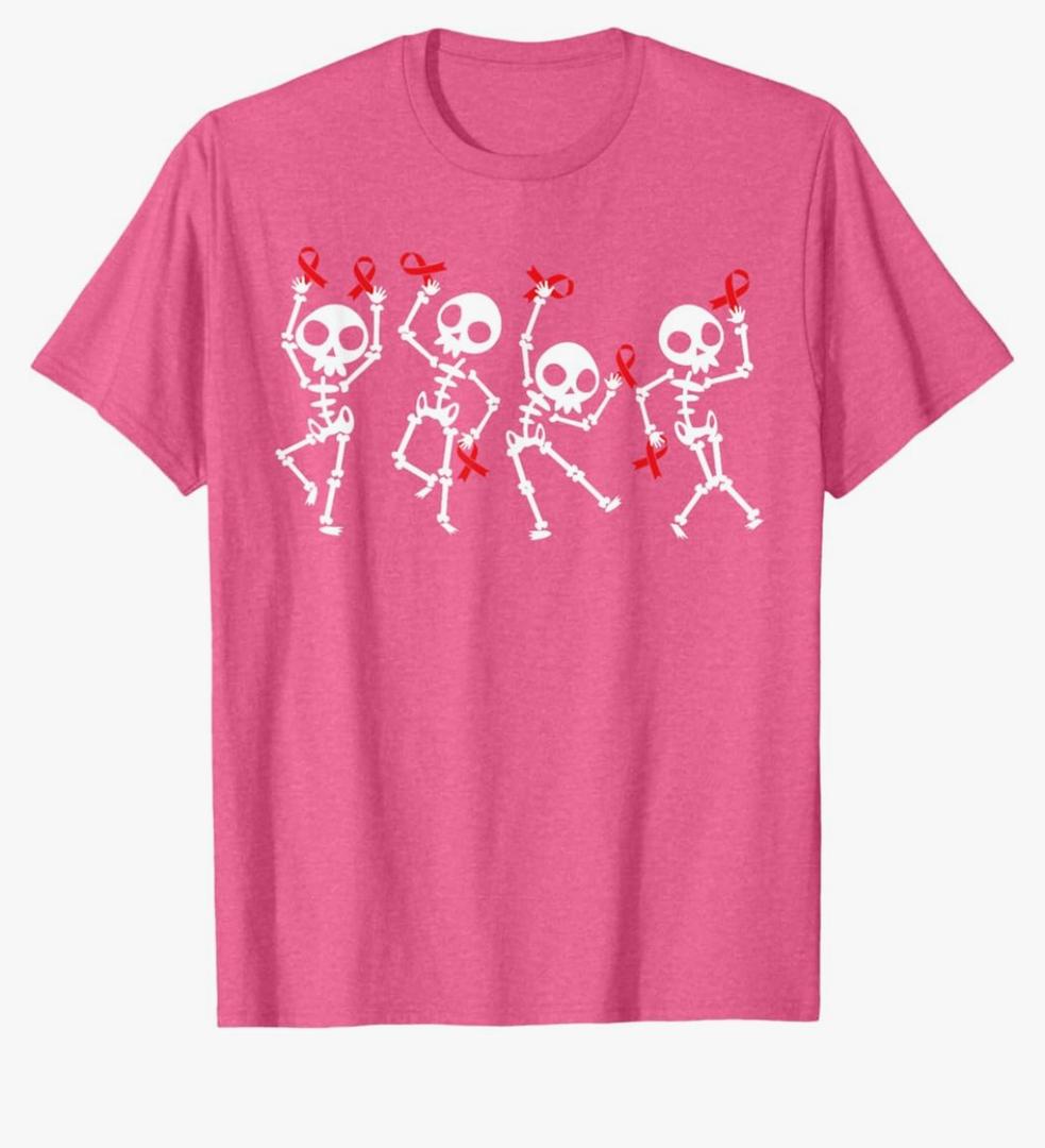 Red Ribbon Week Awareness Skeleton Halloween Women Men Kids T-Shirt Size 3XL