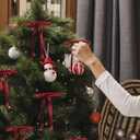 30 Pcs Velvet Christmas Tree Bows Decorations, Vintage Velvet Ribbon Bows with Twist Tie for Wreath Garland Gift Wrapping Indoor Outdoor Decor (Burgundy)