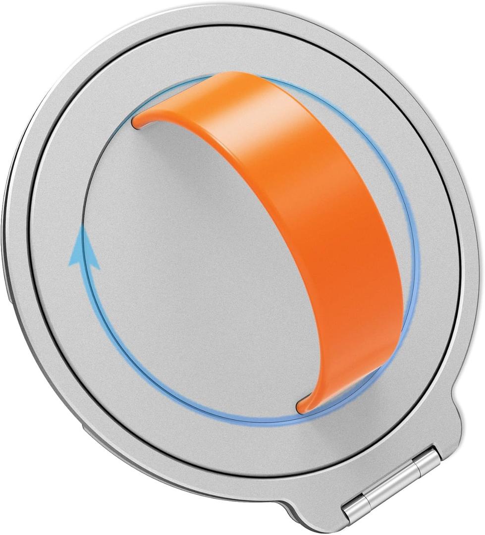 Grat 3 for Magsafe Magnetic Phone Grip Stand, 360 Rotatable Silicone Strap Phone Loop Holder, Detachable Ring Kickstand Compatible with iPhone 17 Pro Max Air 16 15 14 13 12, Silver