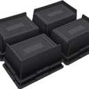 ANNKUT Bed Risers 3 Inch Heavy Duty,Oversized Couch Risers, Extra Wide Furniture Risers for Sofa Table Desk Headboard Chair Lifting,Rectangle Risering Blocks Support 6000 lbs(8 Pack Black)