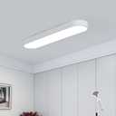 Becailyer Modern LED Ceiling Light, 23.6" Flush Mount Ceiling Lamp, 60W Dimmable Linear Metal Ceiling Chandelier Lighting Fixture for Living Room Bedroom Dining Room Office Hallway Closet Aisle, White