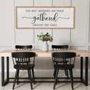 The Best Memories Are Made Gathered Around The Table Sign Wall Art Decor 40 x 15 Inch Dining Room Large Rustic Farmhouse Wood Framed Kitchen Home Wall Hanging Decoration (Wood)