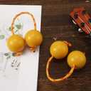 2 Pairs of Aslatuas Rhythmic Ball, Kashaka Shaker Instrument Classical African Shaker Rattle Hand Percussion for Kids Adults Weddings Parties Musical Class (yellow)