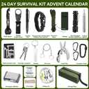 Survival Kit Tool Advent Calendar 2025 Adult Men, 24 Days Countdown to Christmas Calendar with Outdoor Gadgets Xmas Countdown Gifts for Teen Boys Husband Son
