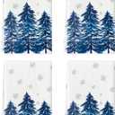 Artoid Mode Blue Xmas Tree Christmas Kitchen Towels Dish Towels, 18x26 Inch Farmhouse Snowflakes Winter Decoration Cleaning Set of 4