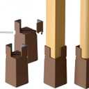 Sephyroth Adjustable Bed Risers 4Pack with Screw Clamp - Fits Furniture's Square/Round Leg Diameter 0.8''1.6'' (4Inch Brown)