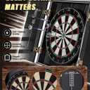 Sisal Dart Board Cabinet Sets, Wooden Dartboard with Scoreboard for Adults