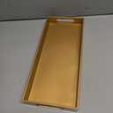 MAONAME Gold Vanity Tray, Plastic Decorative Tray, Rectangular Trays with Handles, Narrow Bathroom Trays for Toilet Tank, 13.8" X 6" X 1.57"