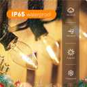 2 x C7 LED Christmas & Halloween Lights - 12FT Outdoor Clear String Lights with 12 Vintage C7 Bulbs, Warm White Hanging Decor for Porch, Garden, Backyard, Balcony, Holiday Party