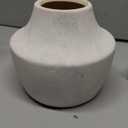 White Ceramic Flower Vase, 5.3 in White Rustic Farmhouse Vase, Small Handcrafted Weathered Pottery Vases, Decorative Terracotta Vases for Flower, Living Room, Centerpieces, Table, Home Decor