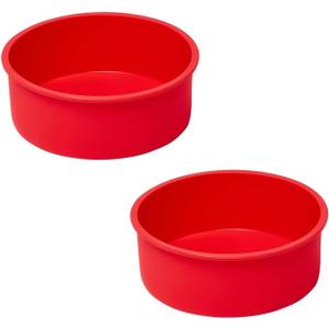 saphe 10 Inch round Cake Pans (2Packs) - Non-Stick Mini Round Baking Pans, Silicone Cake Molds for Small Layer Cakes and Desserts (10 inch)