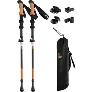 Trekking Poles, Fits Inside A Backpack, Durable 7075 Aluminum Hiking Pole with Natural Cork Handles and EVA Grips, Ultralight, Expandable, Collapsible and Foldable, Set of 2 Walking Sticks Trekking Poles, Fits Inside A Backpack, Durable 7075 Aluminum Hiking Pole with Natural Cork Handles and EVA Grips, Ultralight, Expandable, Collapsible and Foldable, Set of 2 Walking Sticks