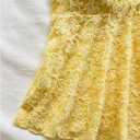 Milumia Women's Boho Textured Halter Top Pleated Ruffle Hem Summer Cami Tops (M)