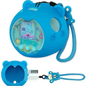 JCHPINE Silicone Cover Case for Punirunes Interactive Digital Toy, Protective Skin Sleeve for Punirunes Digital Pet Toys Squishy Characters Electronic Pets Accessories (Blue Case)