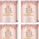 16 Pieces Rose Gold 13 & Fabulous 13th Birthday Party Favors Bags,Happy 13th Birthday Girl Gift Snacks Treat Candy Favors Bags with Handles for Girls 13th Birthday Party Decorations