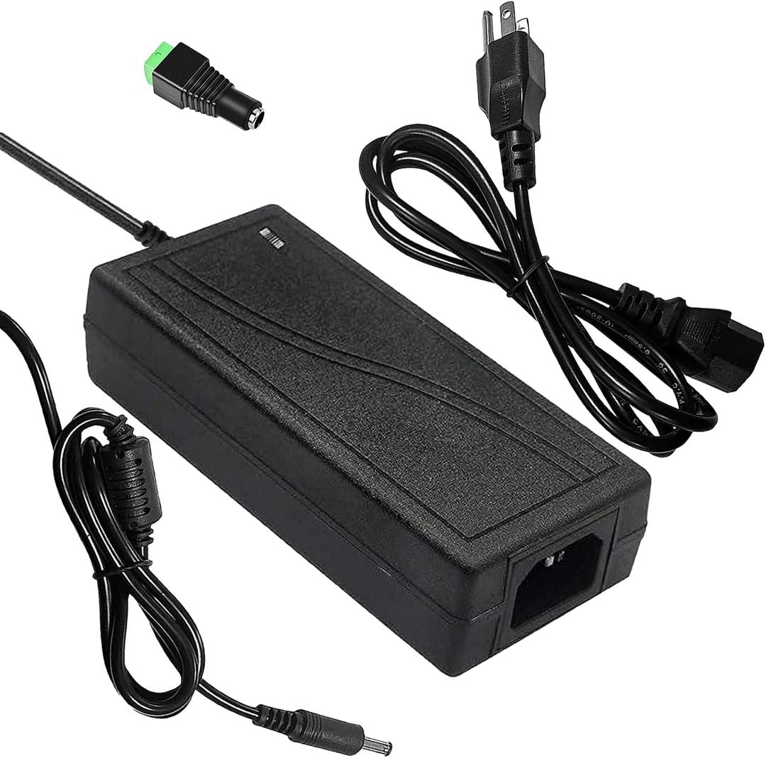 24 Volt 6 Amp Power Supply,100-240V AC to DC 24V 6A 5A 4A 3A 2A 1A DC Power Supply Adapter with 5.5mm x 2.5mm&2.1mm Output Jack US Plug Transformers for LED Strip Light,Printer