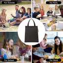 Iriviel Black Lunch Bag for Men - Insulated Safe Material, 10.8"H x 9"L x 5.5"W