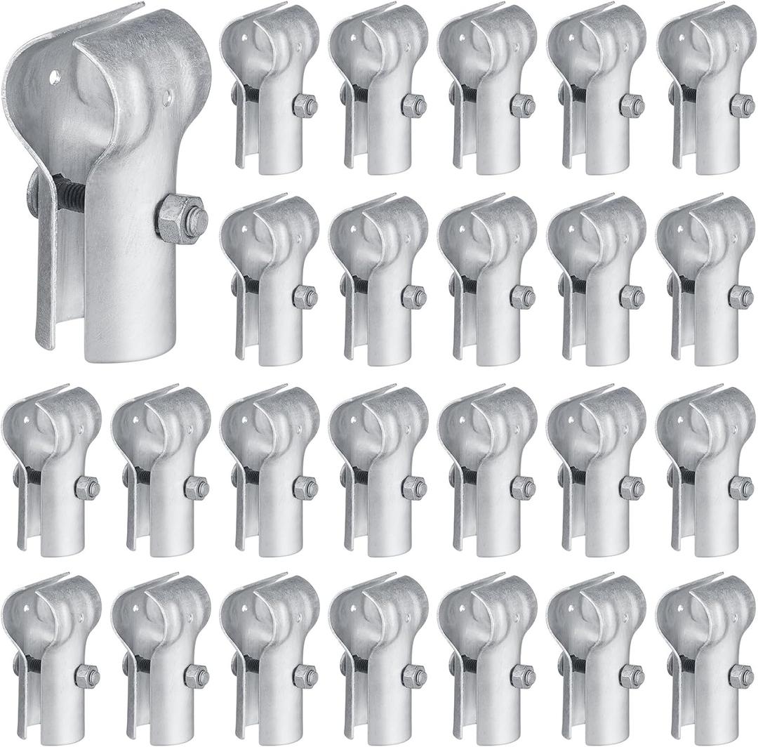 Tandefio Pipe Clamp Chain Link Fence T Clamp Galvanized Steel End Rail Clamp for OD Pipe, Bolts and Nuts Included(24 Pcs,1-3/8") Tandefio Pipe Clamp Chain Link Fence T Clamp Galvanized Steel End Rail Clamp for OD Pipe, Bolts and Nuts Included(24 Pcs,1-3/8")