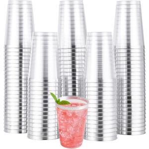 100pcs 12oz Silver Plastic Cups