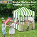 Kids Outdoor Playhouse Cover, Outdoor Playset Cover (Green) 60" H x 48" W x 48" D