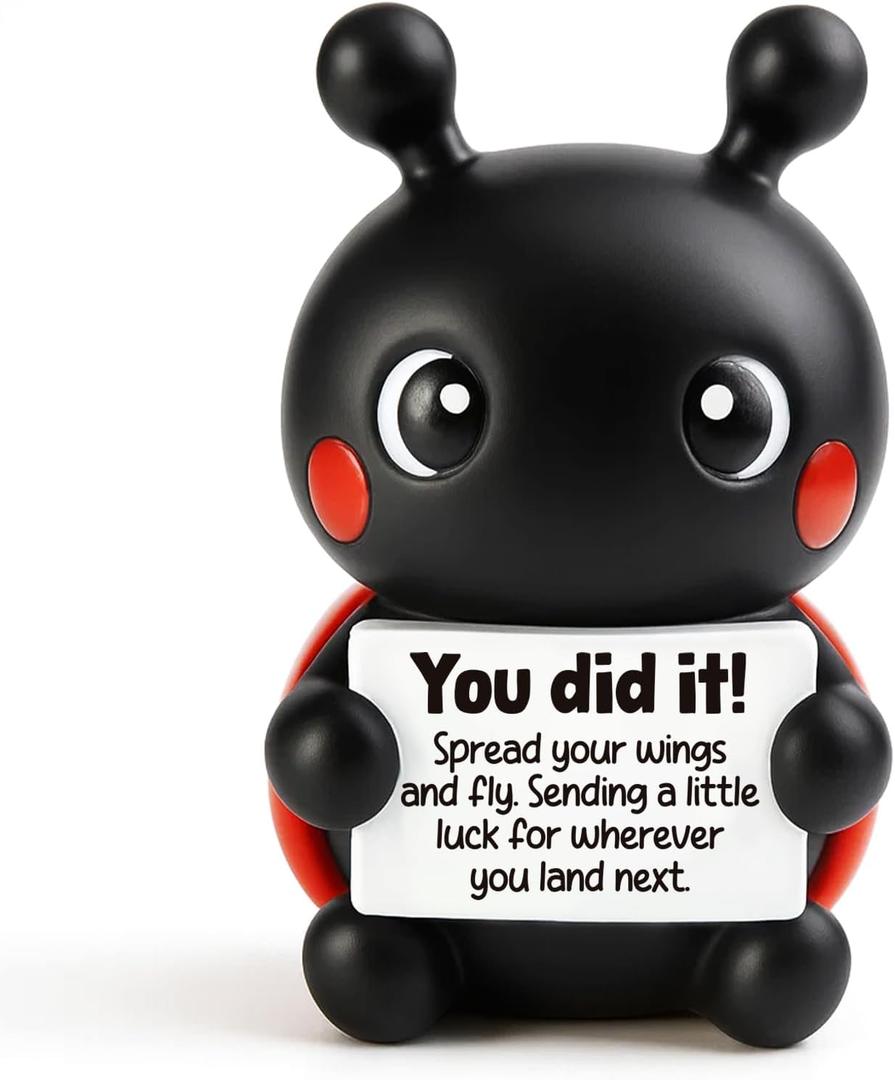 Ladybug Figurine Lucky Charm for Grads New Beginnings Graduate Unique Gift Inspirational Presents Moving Forward Congratulatory Keepsake for Graduation Students 2026