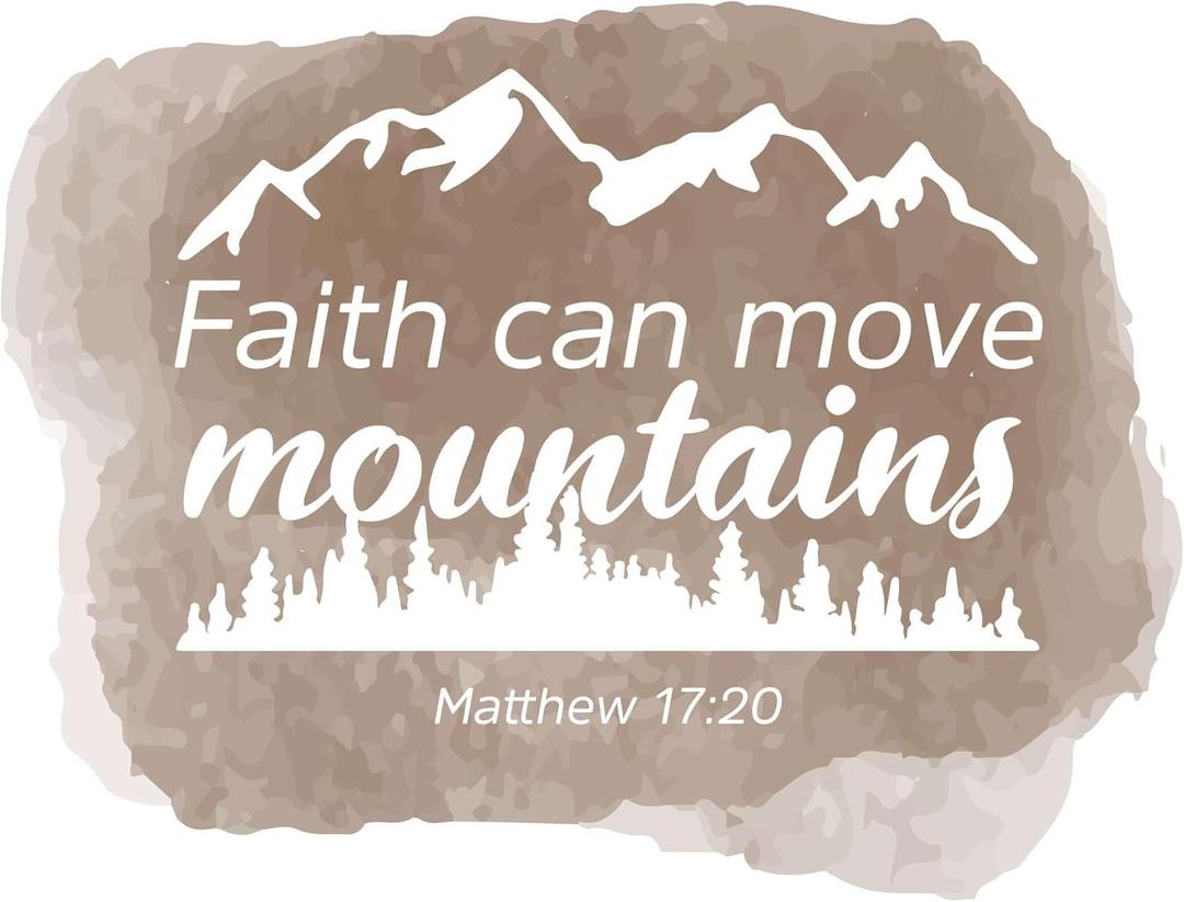 Family Faith Can Move Mountains Empowering Quote Wall Decal Decoration Religious Quotes Bible Verse Matthew 17:20 Mountain View Lasts Years and Easily Removable - Size: 40 in(W) x 16 in(H)