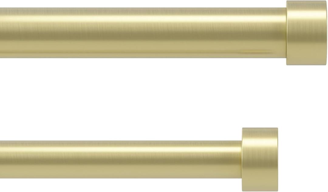 Umbra Cappa Double Curtain Rod, Includes 2 Matching Finials, Brackets & Hardware, 36 to 66-Inch, Gold