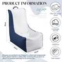 Briwooody 1 Pcs Boat Bean Bag Chair Lounge Waterproof Outdoor Marine Beanbag Chair Patio Lazy Sofa Couch Seating for Boats Balcony Camping (White,Navy Blue), 36*30*28 inches
