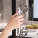 Large Glass Door and Window Handles, Bathroom Sliding Doors, cabinets, wardrobes, Suction Cups, and Seamless Handles (Transparent)