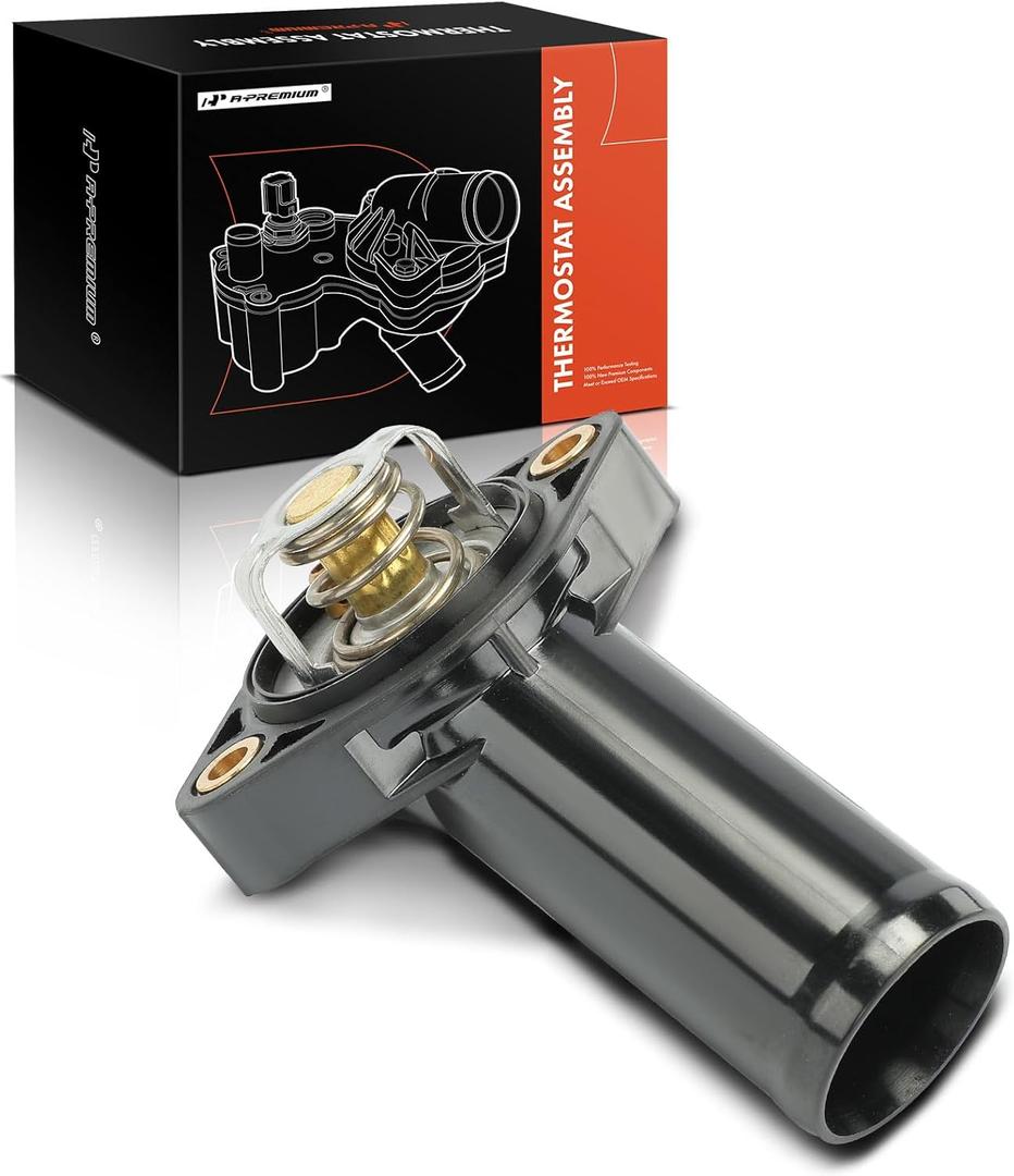 A-Premium Engine Coolant Thermostat Housing Compatible with Jeep Wrangler JK 2007 2008 2009 2010 2011 V6 3.8L - Replace for# 4666149AA