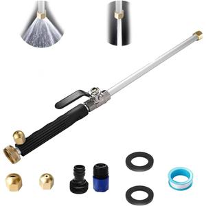 Rerennco Upgraded Jet Nozzle for Garden Hose Power Washer Wand Hydro Jet High Pressure Washer Tools with 2 Different Nozzles and Hose Quick Connectors