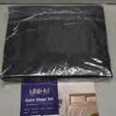 MR&HM Satin Bed Sheets, King Size Sheets Set, 4 Pcs Silky Bedding Set with 15 Inches Deep Pocket for Mattress (King, Black)