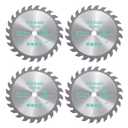 4pcs Circular Saw Blade - [4-1/2 Inch x 24 Teeth x 3/8 Inch Arbor] Tungsten Carbide Tipped Table Miter Saw Blades for Wood Aluminum Soft Metal Use | Silver Tone